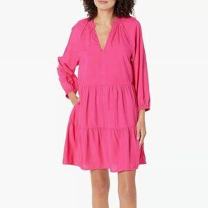 ✨ NWT The Drop x Caralyn Mirand Ruffle-Neck Tiered Mini Dress - XS Hot Pink ✨